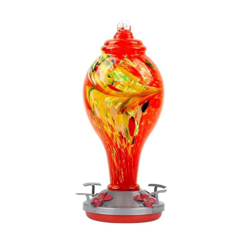 

Glass Bird Feeder, Painted Glass Feeder, Hand Blown, Leakproof, Easy To Clean, Rustproof