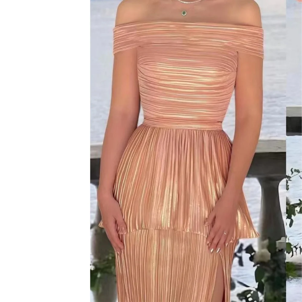 

Muloong Off-the-shoulder Neckline Floor-Length Women Elegant And Pretty Luxury Prom Dress