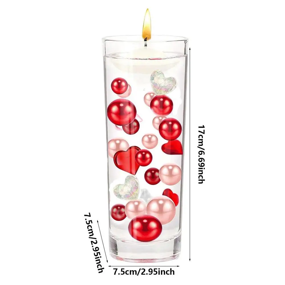 Perles Flottantes Rouges Pour Vases,Ornement De Coeur Pour Bougies