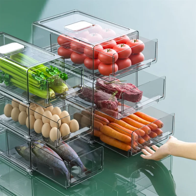 Refrigerator Storage Box Fridge Organizer for Produce  Fridge organization  containers, Refrigerator storage, Freezer storage bins