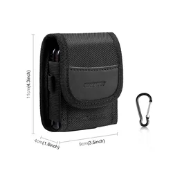 Premium Nylon Belt Clip Pouch for Flip Phone Carrying, Internal Size: 95 x 75 x 20mm (Black)