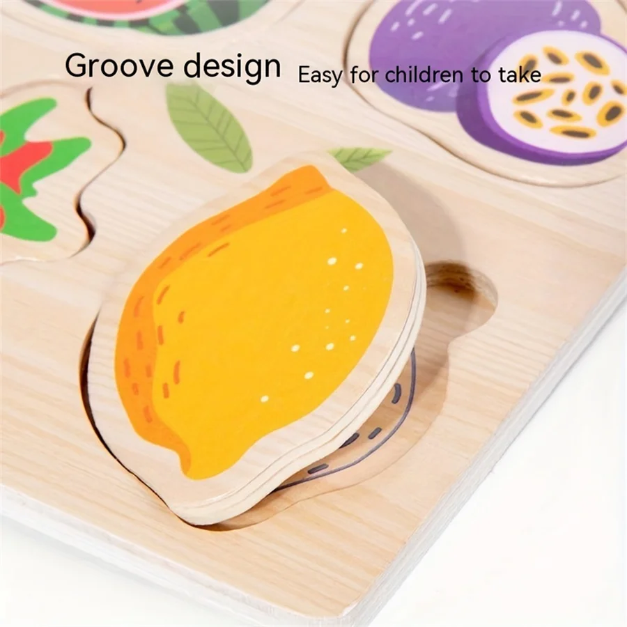 Enlightenment puzzle board cognition fruit animal wooden matching puzzle puzzle toy gift gift 6