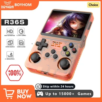 Open Source R36S Retro Handheld Video Game Console Linux System 3.5 Inch IPS Screen Portable Pocket Video Player 64GB 128G Games 1