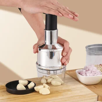 Stainless Steel Garlic Press 304 Manually Used for Ginger Onion Chili Kitchen Handheld, Cleaning Garlic Masher Slicer