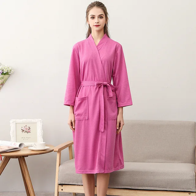 Peignoir de couple personnalisé brodé avec noms et logo, vêtements d'intérieur, peignoir en tissu gaufré pour couples, robe de spa pour hommes et femmes