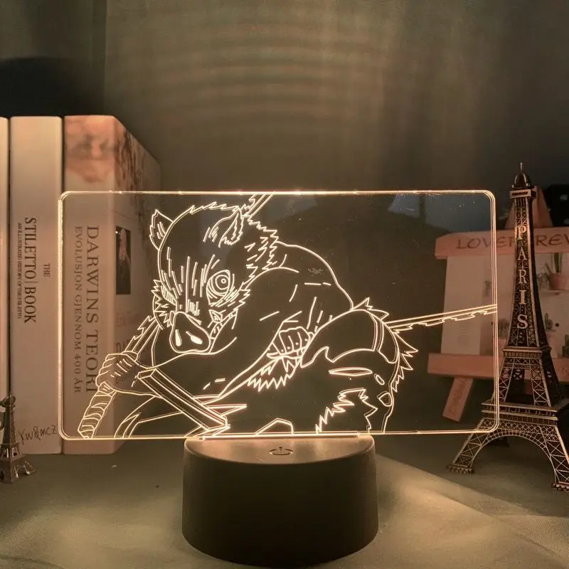 

Demon slayer kimetsu no yaiba Hashibira Inosuke 3d led lamp for bedroom manga night lights anime action figure Decoration gift