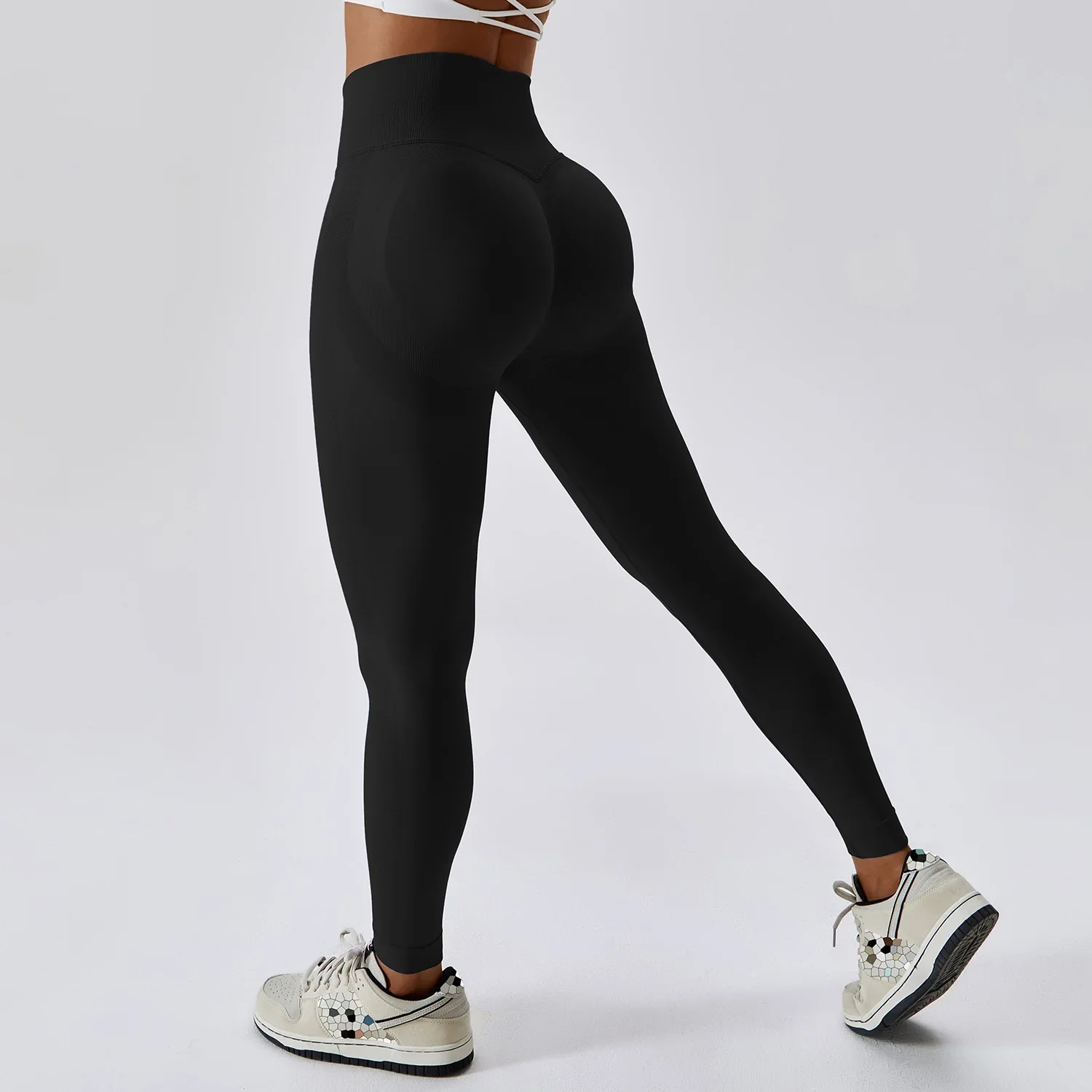 

Seamless Yoga Pant High Elastic Sports Fitness Ribbed Legging Women High Waist Gym Workout Scrunch Butt Running Training Legging