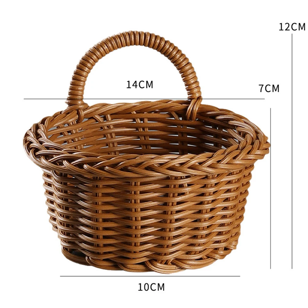 

Rattan Straw Basket Storage Basket PP Weaving Portable With Handle Imitation Rattan Placing Flowers And Plants