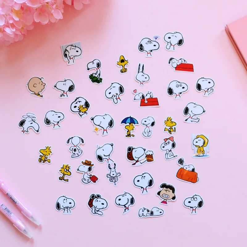 

12/50 Упаковка Kawaii Snoopy Стикеры, милый Скрапбукинг, «сделай сам», дневник, декоративная Уплотнительная наклейка, альбом, Стик, этикетка