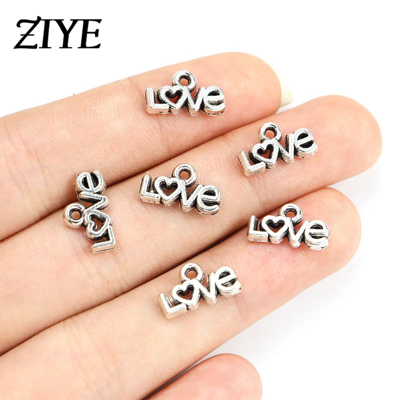 

30pcs 6x12mm Antique Silver Plated LOVE Charms for Jewelry Making Pendant Trend Bracelet Necklace Accessories DIY Craft Findings