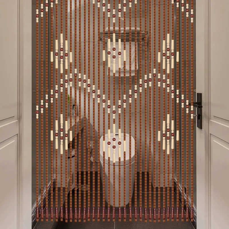 Wooden Beads Curtain 90x195cm 31-60 Line Handmade Wooden Blinds Fly Screen String Curtains Valance Divider For Porch Room Window room divider screen,desk partition screen,wooden blinds