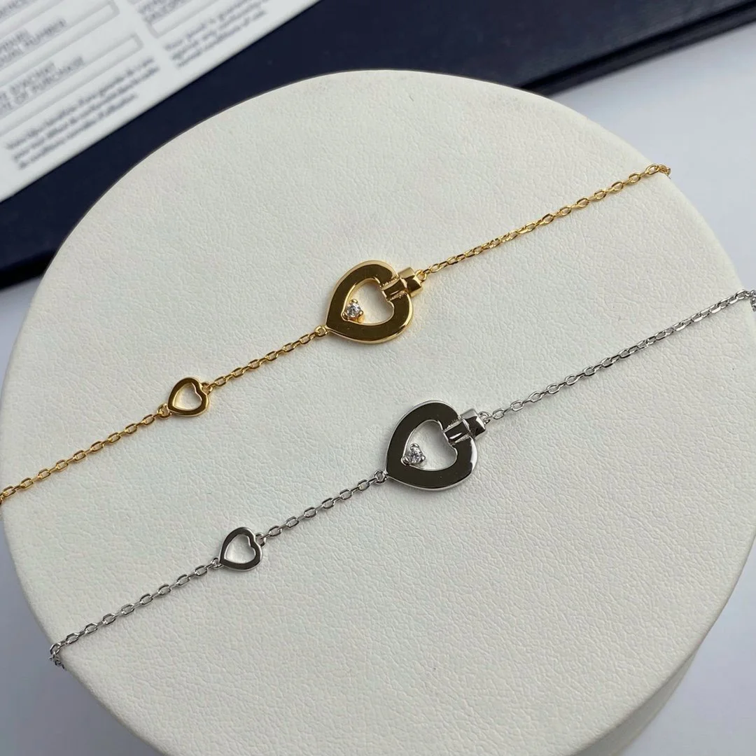 2022 Brand Imported Electroplating 18K Gold Process Of Love Lock Braceletd Diamond Bracelet With Full DiamondJewellery