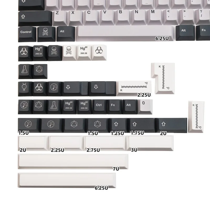 

140 Keys GMK Mercury Keycaps Dye Sublimation Cherry Profile PBT Keycaps For MX Switch Mechanical Keyboard 7U 6.25U