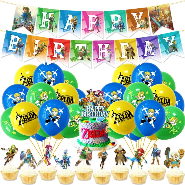 ZELDA Themed Kids Birthday Party Supplies ZELDA Themed Disposable Cutlery  Plates Cups Tissue Background Decor Baby