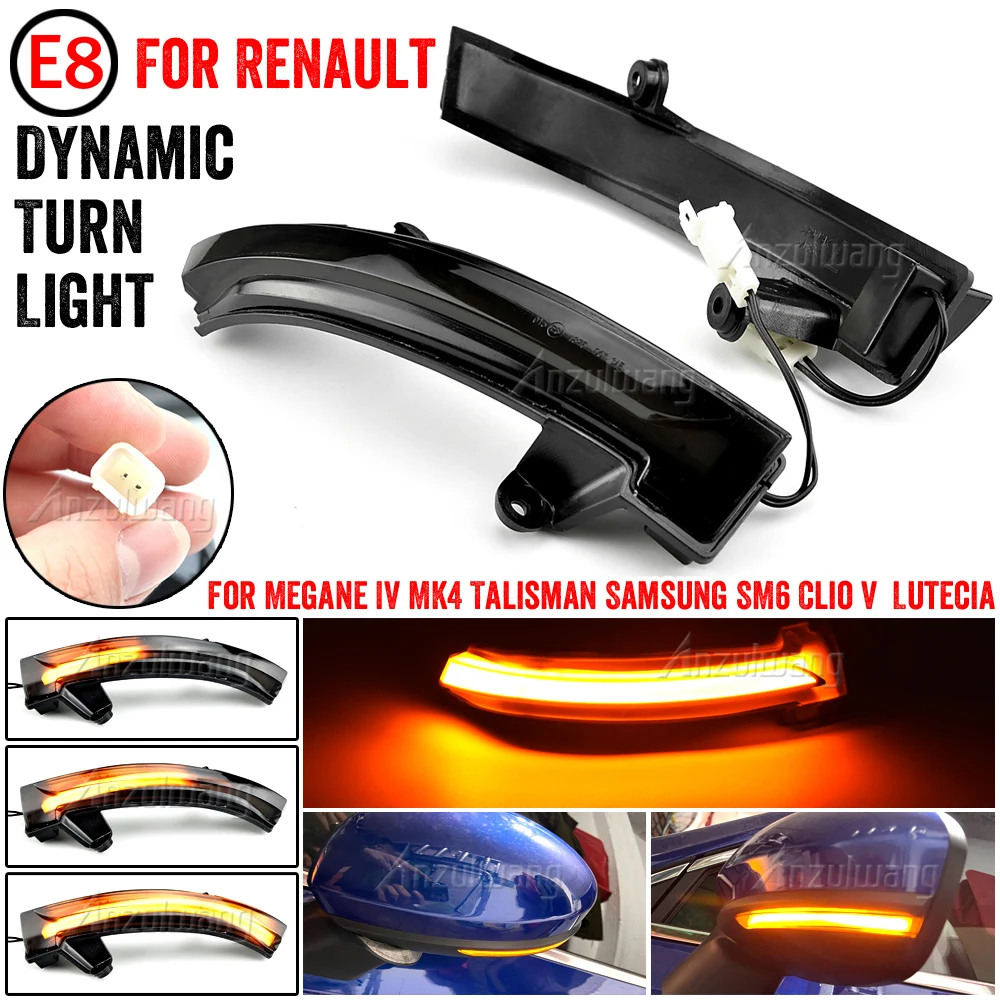 

LED Dynamic Turn Signal Lights For Renault Megane 4 IV Talisman Clio 5 V 19.06 Side Mirror Indicator Car Rearview Mirror Blinker