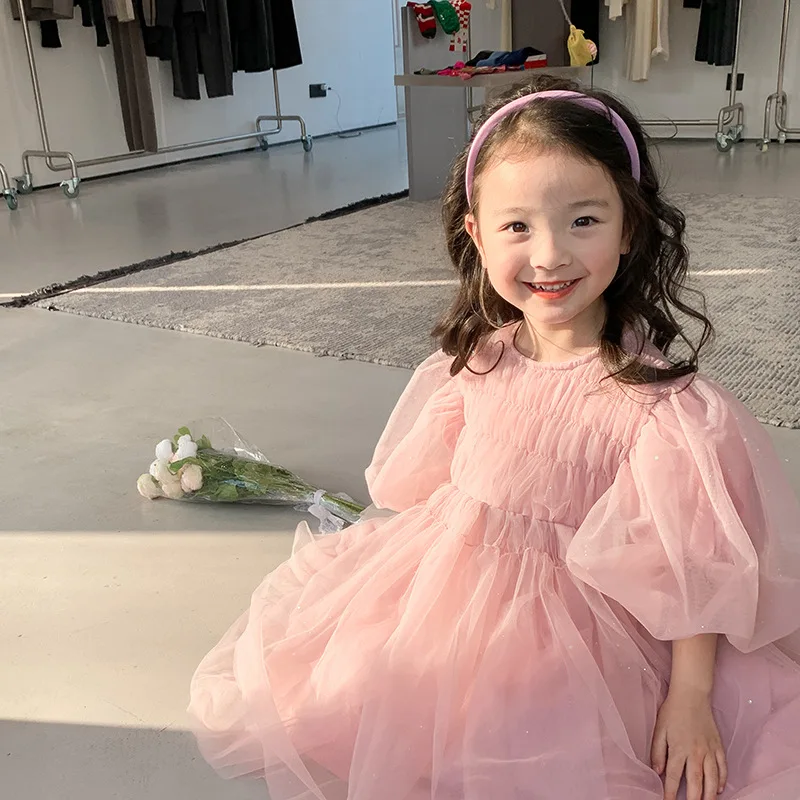 

Dress O-neck Collar Short Sleeve Knee Length Pullover Comfortable Designable Soft Fashion Modern Summer Children Girls