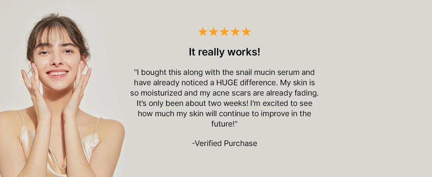 really works snail mucin serum essence huge difference moisturized scars are fading 2 weeks excited