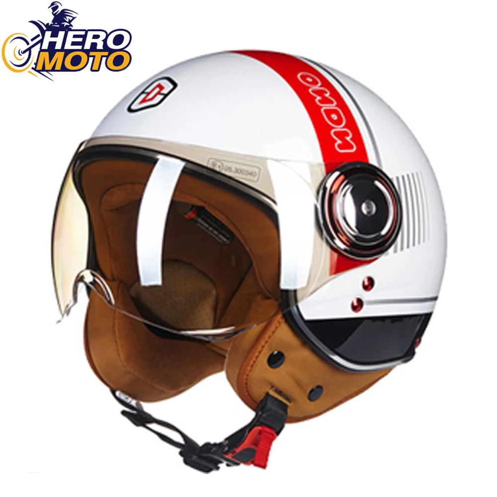 

BEON Motorcycle Helmet Vintage Moto Helmet Chopper Moto Capacete De 3/4 Open Face Moto Moto Scooter Motorbike Helmet Men Women