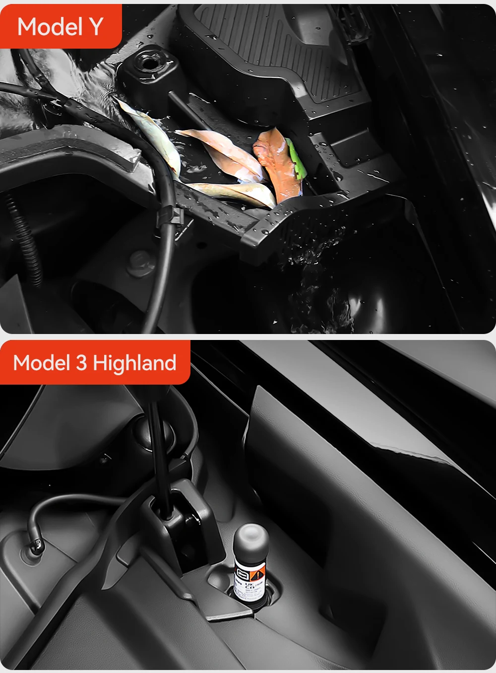 for Tesla Mode 3 Y Highland 2021-2024 front cabin anti-blocking cover water chan