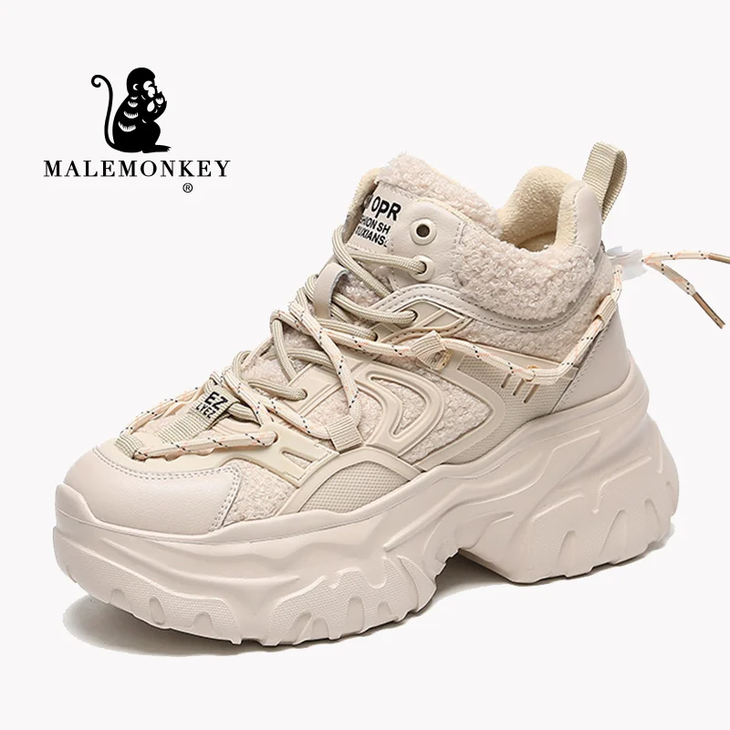 Winter Platform Sneakers Women 2022 Warm Short Plush Trendy Sneakers Round Toe Lightweight Non Slip Chunky Sport Shoes Black| | - AliExpress