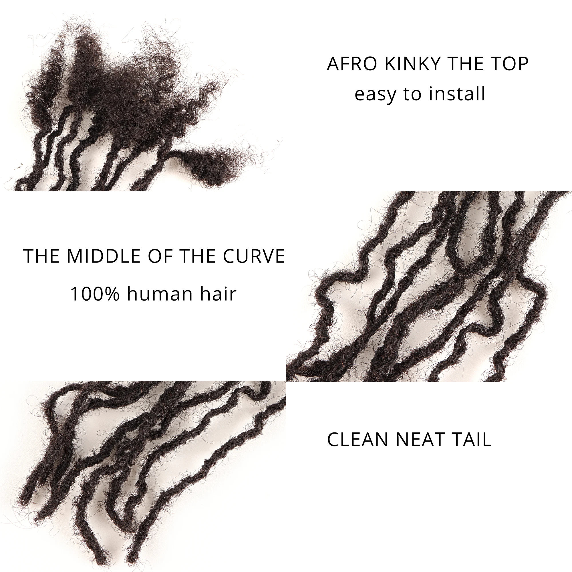 AHVAST 100% Human Hair interLocs Microlocs Dreadlocks Extensions 0.2cm-0.3cm thickness
