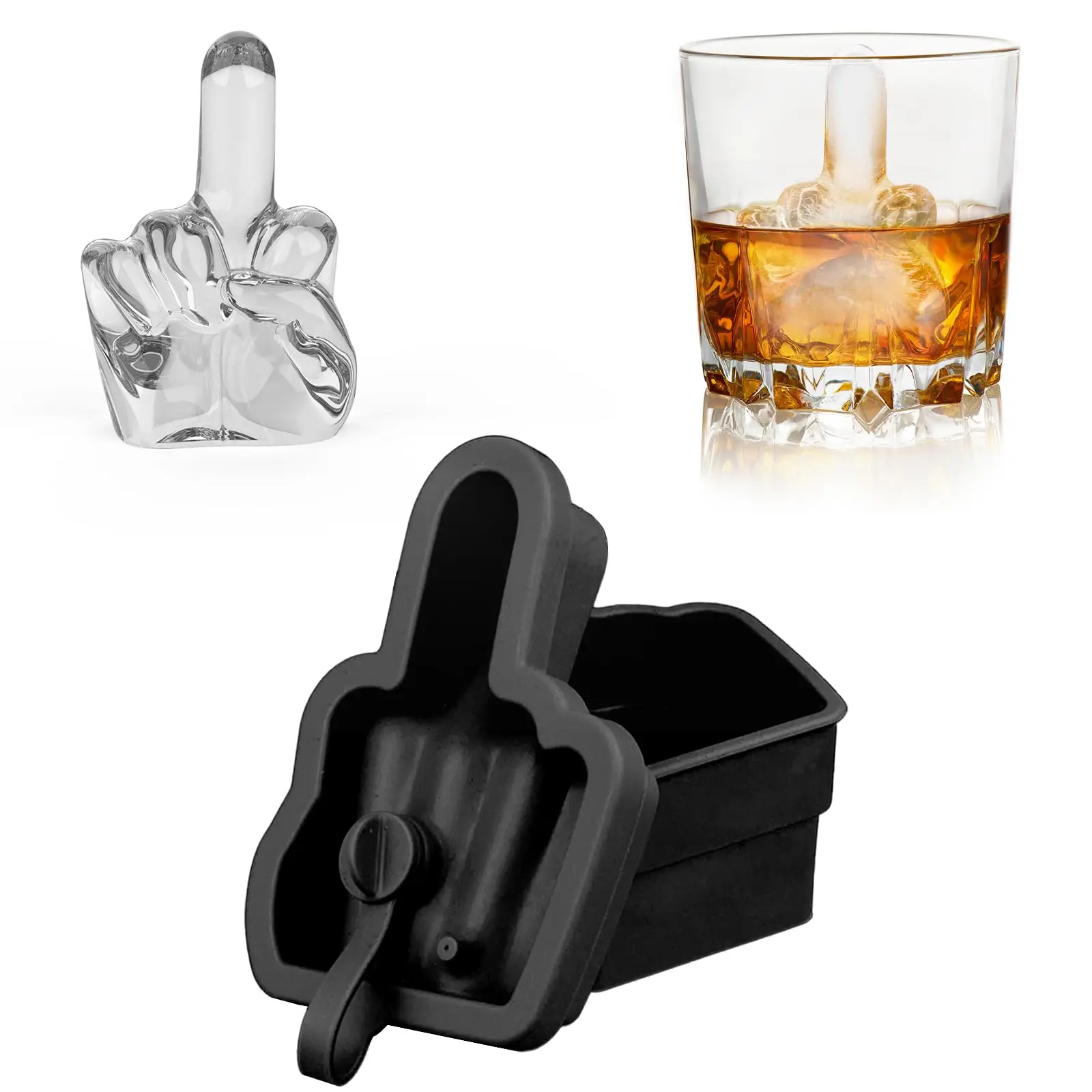 

New Middle Finger Ice Cube Mold Easy-Release Silicone Fun Shapes Ice Mold BPA Free Idea for Whiskey Cocktails Coffee Drinks