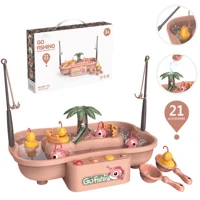 Baby Fishing Toys, Water Play Kidsren's Large Electric Rotating Music and Light Function, Fishing Pond Family Interaction 1
