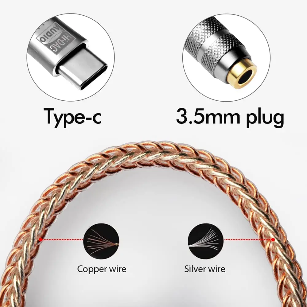 High-Fidelity USB-C to 3.5mm Audio Converter with DAC and Headphone Amplifier