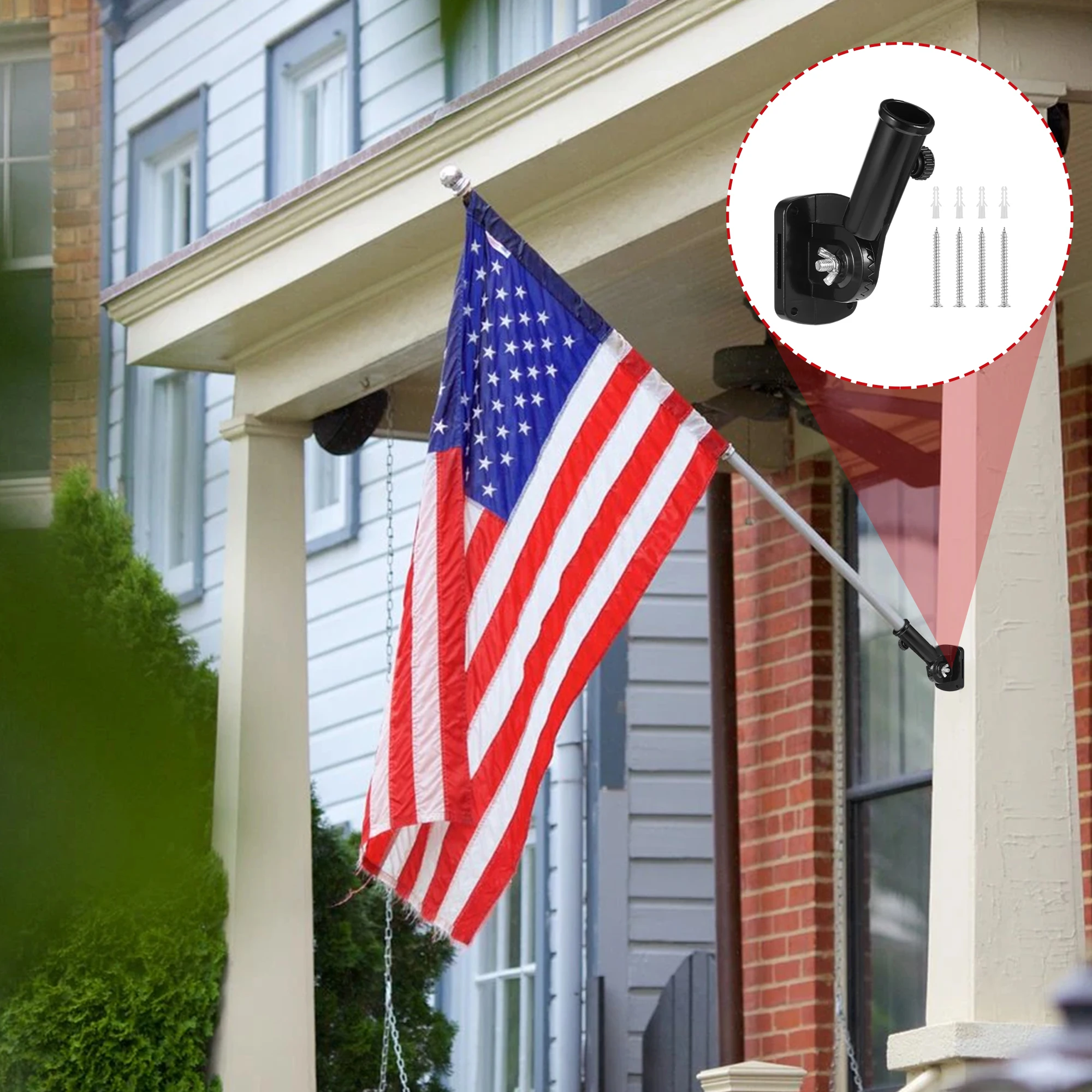 Wide Scope Of Application Flag Pole Holder Bracket Materials Easy Install Matte Aluminum