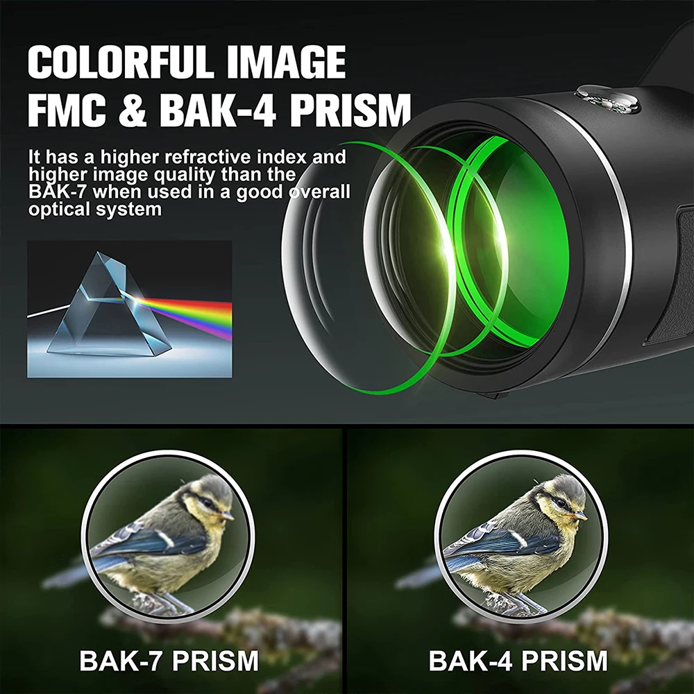 10x42 HD Powerful Portable Monocular Telescope BAK4 Prism for Outdoor Travel Camping,Hiking,Hunting,Bird watching, Holiday Gifts 3