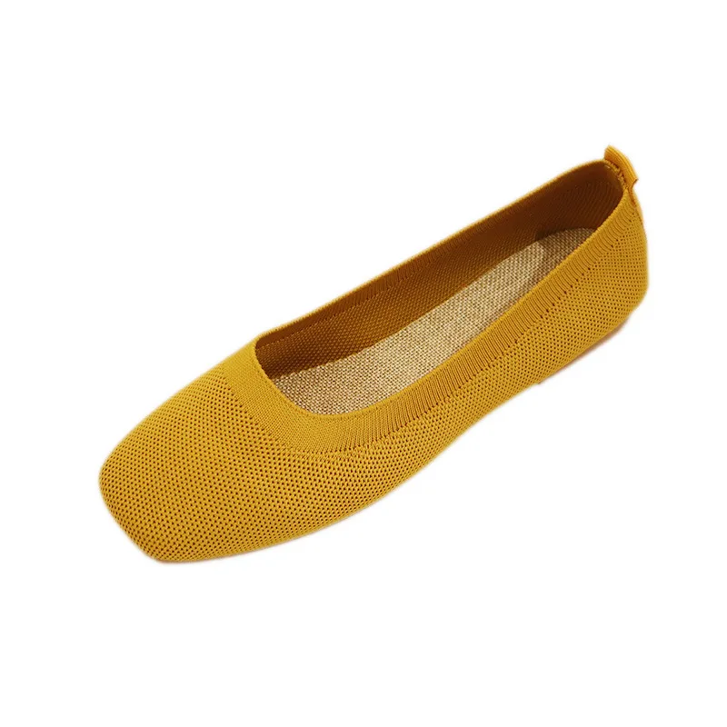 

Single Shoes Women's Spring New Knitted Casual Trend Hard Wearing Outdoor Breathable Comfortablke Canvaas Lightweight Female