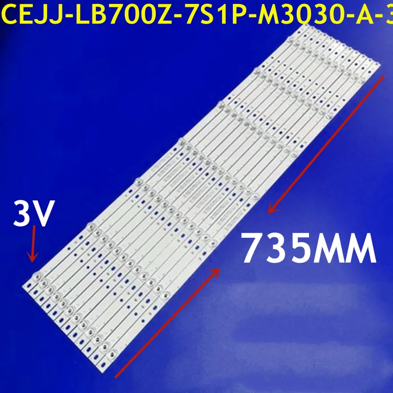 Kit De 12 Tiras LED De Retroiluminación Para TV – 735 Mm, 7 LEDs Por Tira, 3V, Compatible Con 70PUS6504/12, 70PUS6724/12, 70PUS7855/12 Y Más