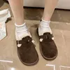Comwarm Winter Women's Cotton Shoes Fluffy Fuzzy Non-slips House Slides Faux Fur Plush Lined Warm Outdoor Slippers For Women