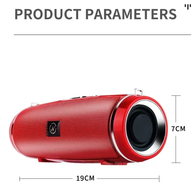 Portable Bluetooth Speaker Portable IPX7 Waterproof Outdoor HIFI Column Speaker Wireless Bluetooth Speaker Subwoofer Stereo Sound Box FM Radio TF Boom box