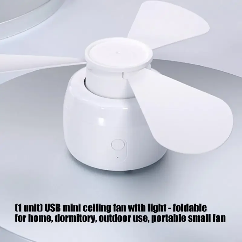 더운 날 냉각을 위한 경량 조용한 작동 USB 거는 팬 접이식 휴대용 천장 선풍기 빛