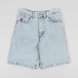 Y2K Big Boy Shorts New Cartoon Graphic Embroidery Baggy Denim Shorts Harajuku Hip Hop Gothic Men Vintage Jeans Shorts Streetwear