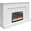 52 Inch Electric Fireplace with Mantel, Replaceable Fireplace Insert Heater, Remote Control, Timer, Color Changing Crystal 1