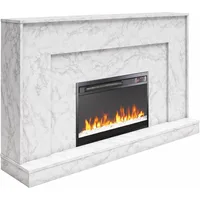 52 Inch Electric Fireplace with Mantel, Replaceable Fireplace Insert Heater, Remote Control, Timer, Color Changing Crystal 1