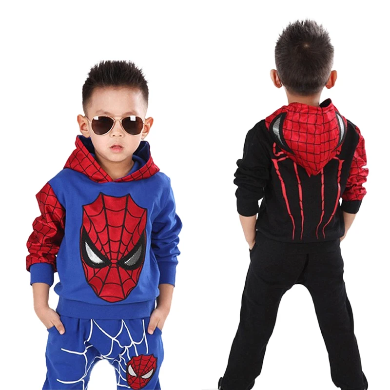 

Children's Autumn Suit Plaid Hooded Sweater + Casual Trousers Boy Cartoon 2-piece Set Kids Spring Sportswear Suit Cosplay 9M-6Y