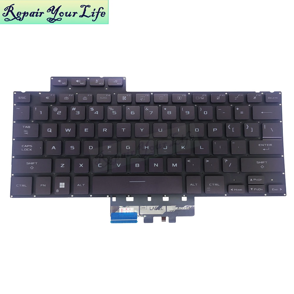 Teclado Retroiluminado para Asus Rog Zephyrus G14 Ga402rj Ga402rk com Retroiluminação 0knr0281fus00 V205526cs1 Ga402 us