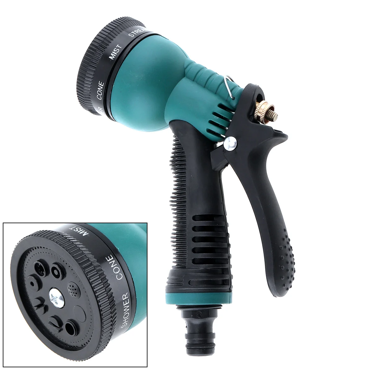 Multifunction High Pressure 7 Pattern Nozzles Water Gun with Telescopic Pipe and Press Type Switch for Vehicle Cleaning