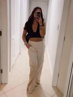 Haut court dos nu pour femmes, Sexy, couleur unie, col licou, vêtements Y2K, Grunge, Style High Street, Club, sans manches, Streetwear, été, 2024 3