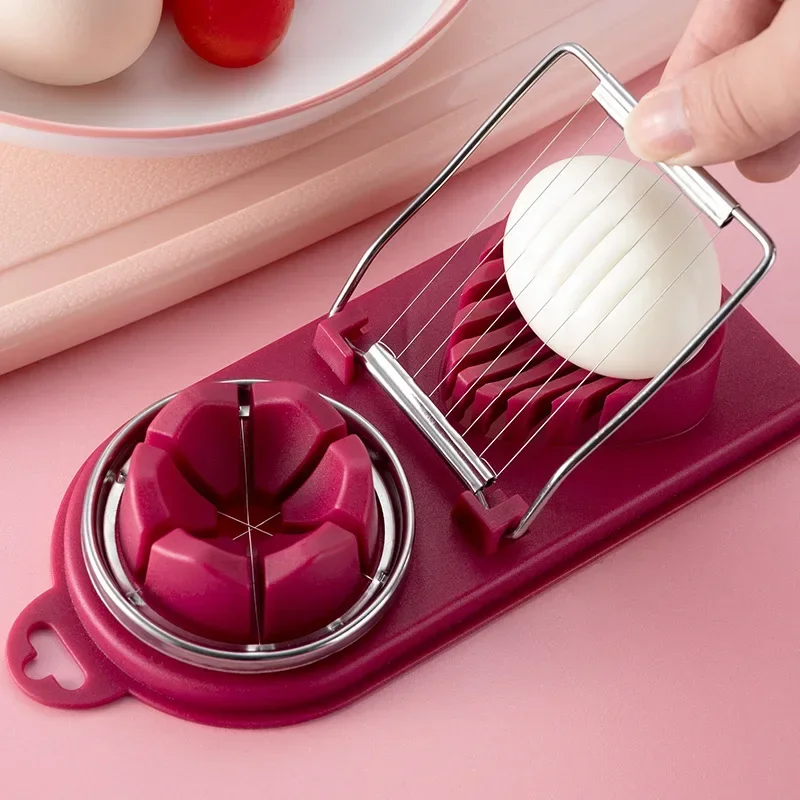 Egg Cutter Egg Slicer Multifunctional Egg Cutter Stainless Steel Egg Slicer Sectioner Cutter Mold Flower-Shape Luncheon Meat Kitchen Gadgets