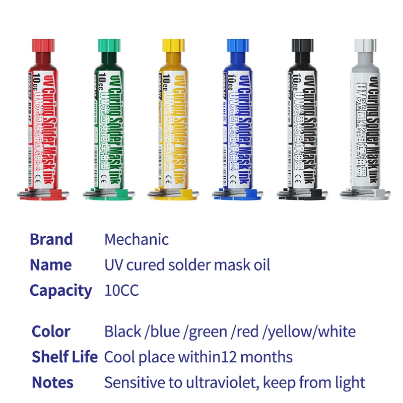 Enhanced UV Solder Mask Ink for PCB Protection - Available in Multiple Colors