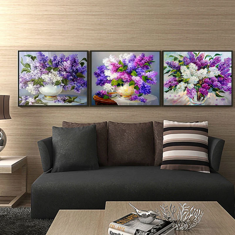 5D DIY Diamond Painting Flowers Vase Cross Stitch Kit Full Drill Embroidery Mosaic Flower Rose Picture of Rhinestones Decor Gift diamond painting