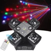 48W Colorful LED Beam Moving Head Light Red&Green Laser White Flash Lights DMX512 Sound Control For DJ Party 2