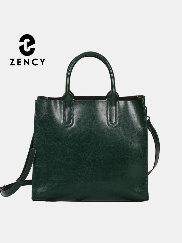 

Zency Soft Retro Oil Wax Leather Handbag Women's Tote Bags Large Capacity Commute Crossbody Shoulder Bag Satchel