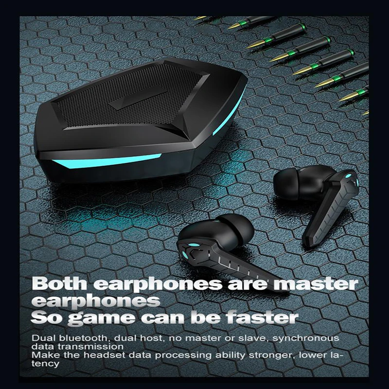 Фото Tws-гарнитура P36 игровая с поддержкой Bluetooth, бинауральным цифровым дисплеем и зарядным футляром №5