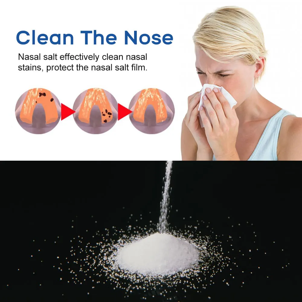 120pcs Nasal Washer Salt for Nose Cleaner Avoid Allergic Rhinitis Neti Pot Nasal Irrigator Sinus Rinse Aspirator Sprayer