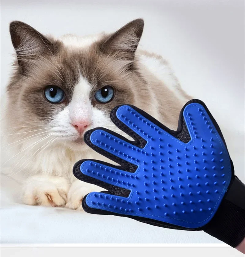 2 Pcs Pet Massage Gloves for Cats And Dogs Bath Cleaning Grooming Supplies Hair Removal Brush Soft Comfortable Grooming Gloves